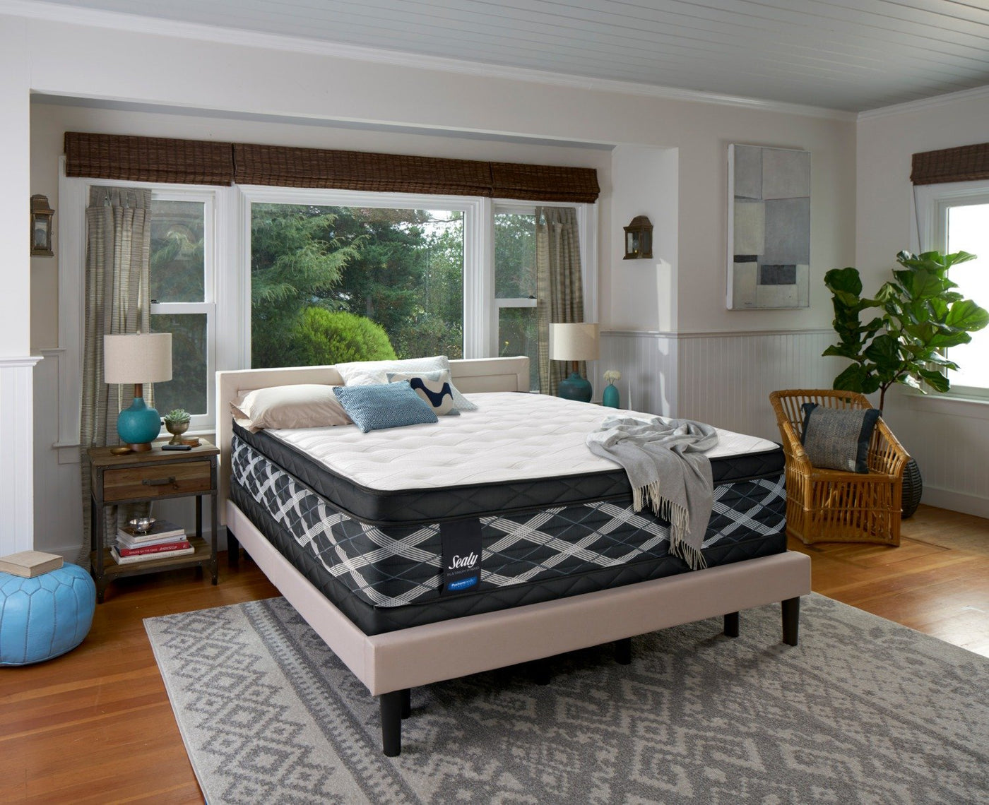 Sealy Figment Hybrid Cushion Firm King Mattress and Split Boxspring Set