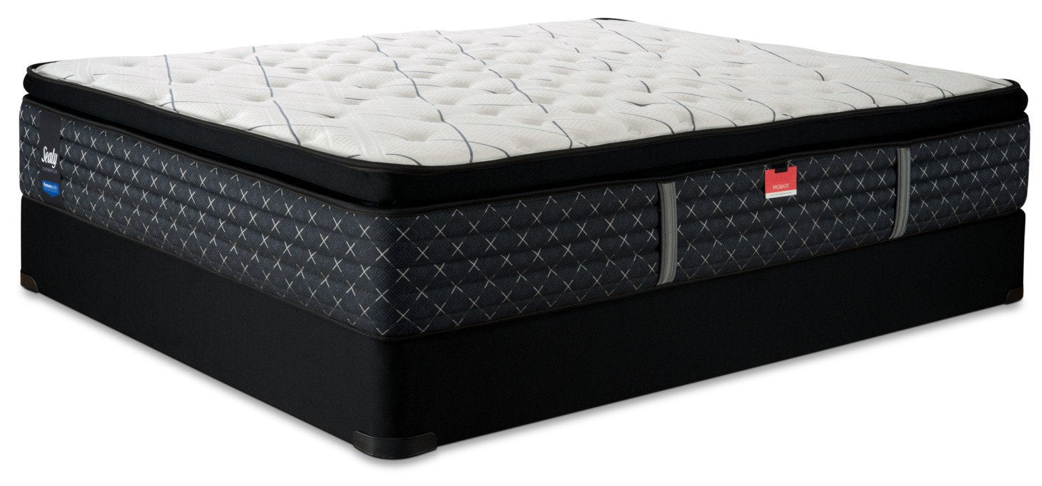 Sealy Pathos Plush Queen Mattress and Low-Profile Boxspring Set