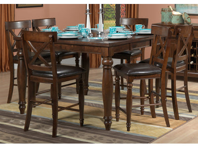 Kingstown 7-Piece Counter Height Dining Room Set - Chocolate