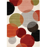 Bubbles 7' X 10' Area Rug - Cream and Red