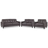 Kylie Leather Sofa, Loveseat and Chair and a Half Set - Coffee