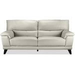 Braylon Leather Sofa - Silver Grey