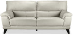 Braylon Leather Sofa - Silver Grey