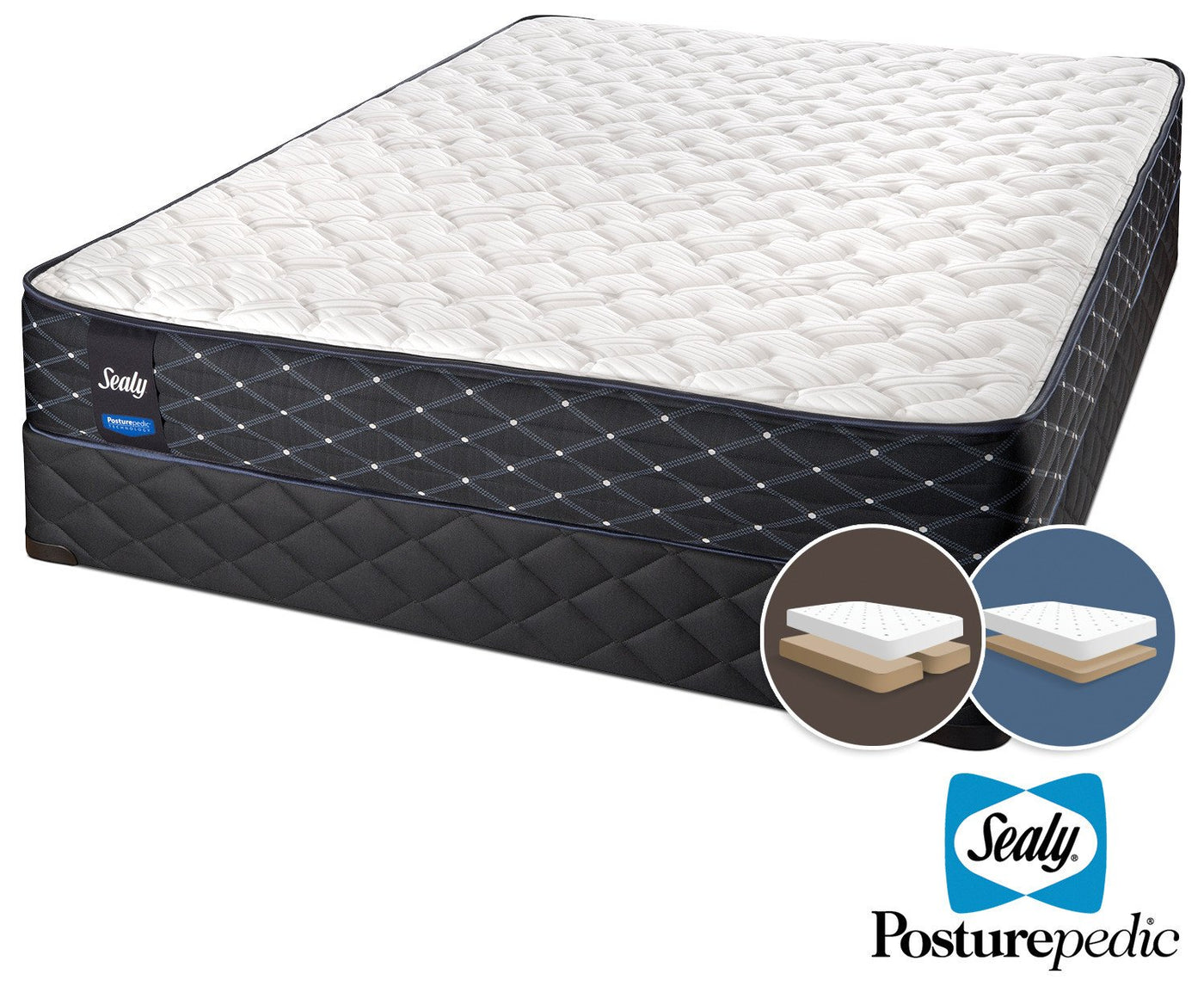 Sealy Innovate Extra Firm King Mattress and Split Low-Profile Boxspring Set