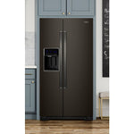 Whirlpool Black Stainless Steel Counter-Depth Side-by-Side Refrigerator (21 Cu. Ft.) - WRS571CIHV