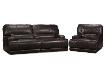 Dearborn Power Reclining Sofa and Recliner Set - Blackberry