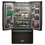 KitchenAid Black Stainless Steel Counter-Depth French Door Refrigerator (23.8 Cu. Ft.) - KRFC704FBS