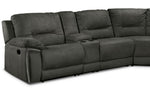 Pasadena 6-Piece Reclining Sectional with Right-Facing Chaise - Dark Grey