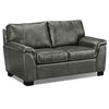 Reynolds Leather Loveseat - Dark Grey