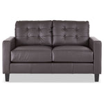 Kylie Leather Loveseat - Coffee