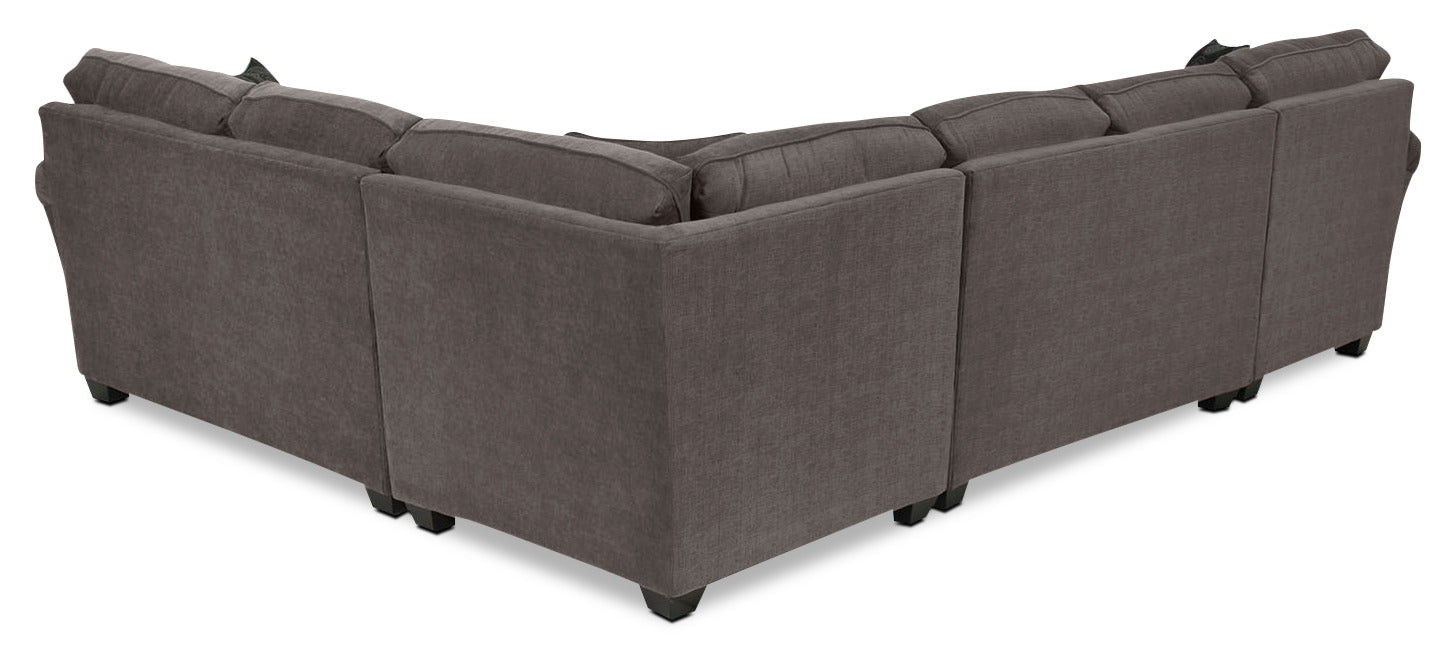Althea 4-Piece Sectional with Left-Facing Chaise - Charcoal