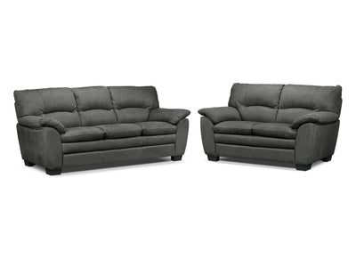 Kelleher Sofa and Loveseat - Charcoal