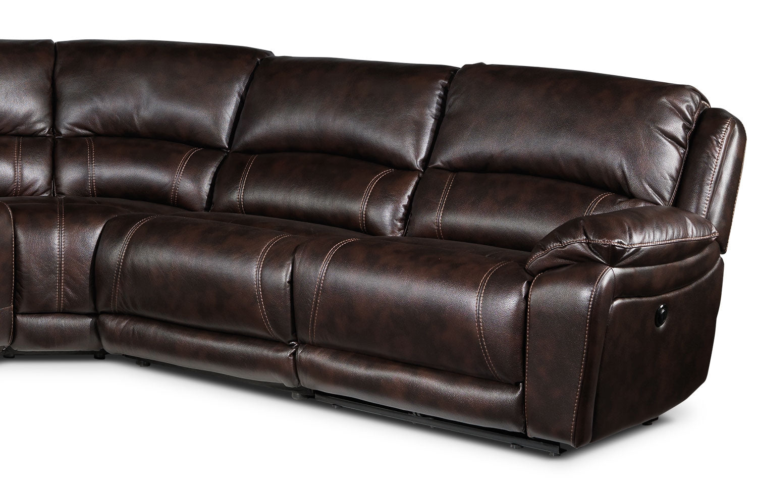 Santorini 5-Piece Power Reclining Sectional - Walnut