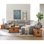 Pasadena 6-Piece Reclining Sectional with Right-Facing Chaise - Light Grey