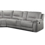 Pasadena 6-Piece Reclining Sectional with Left-Facing Chaise - Light Grey