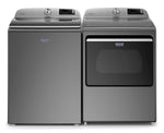 Maytag Metallic Slate Smart Top-Load Washer (5.4 cu. ft.) & Electric Dryer (7.4 cu. ft.) - MVW6230HC/YMED6230HC