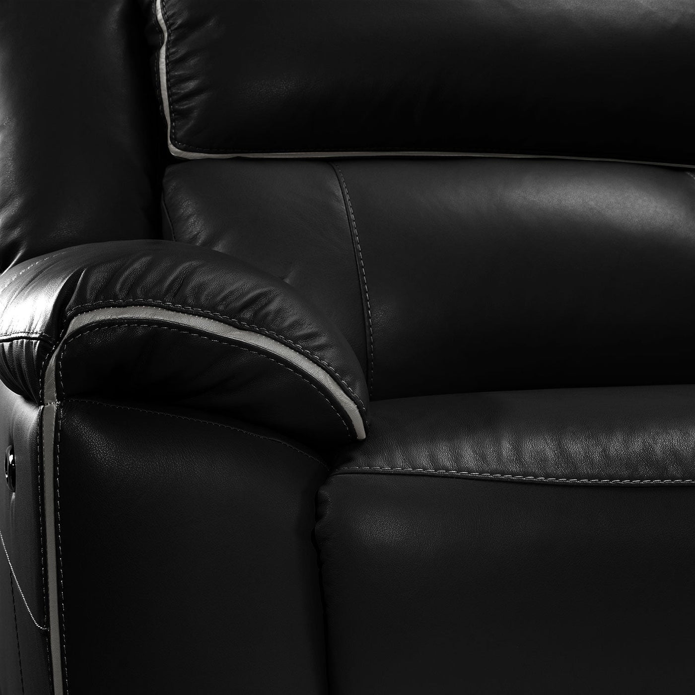 Holton 6-Piece Leather Sectional with Right-Facing Chaise - Black