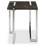Kieran End Table - Charcoal and Chrome