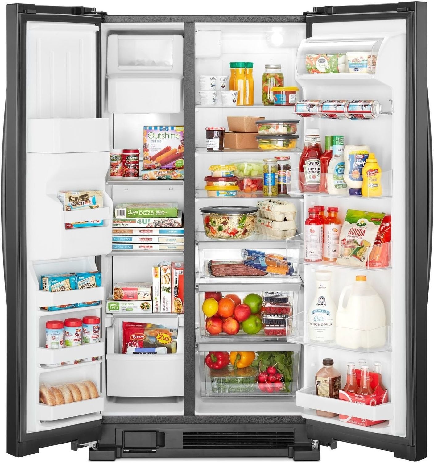 Whirlpool Black Side-by-Side Refrigerator (21 Cu. Ft.) - WRS321SDHB