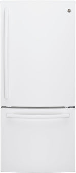 GE White BOTTOM-FREEZER REFRIGERATOR (20.9 CU. FT.) - GDE21DGKWW