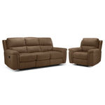 Roarke Reclining Sofa and Recliner Set - Tobacco