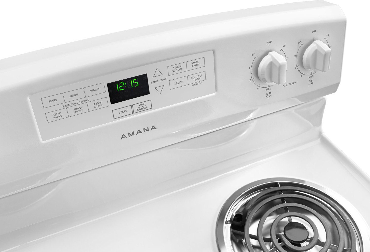 Amana White Freestanding Electric Range (4.8 Cu. Ft.) - YACR4303MFW