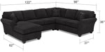 Althea 4-Piece Sectional with Left-Facing Chaise - Black