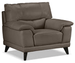 Braylon Leather Chair - African Grey