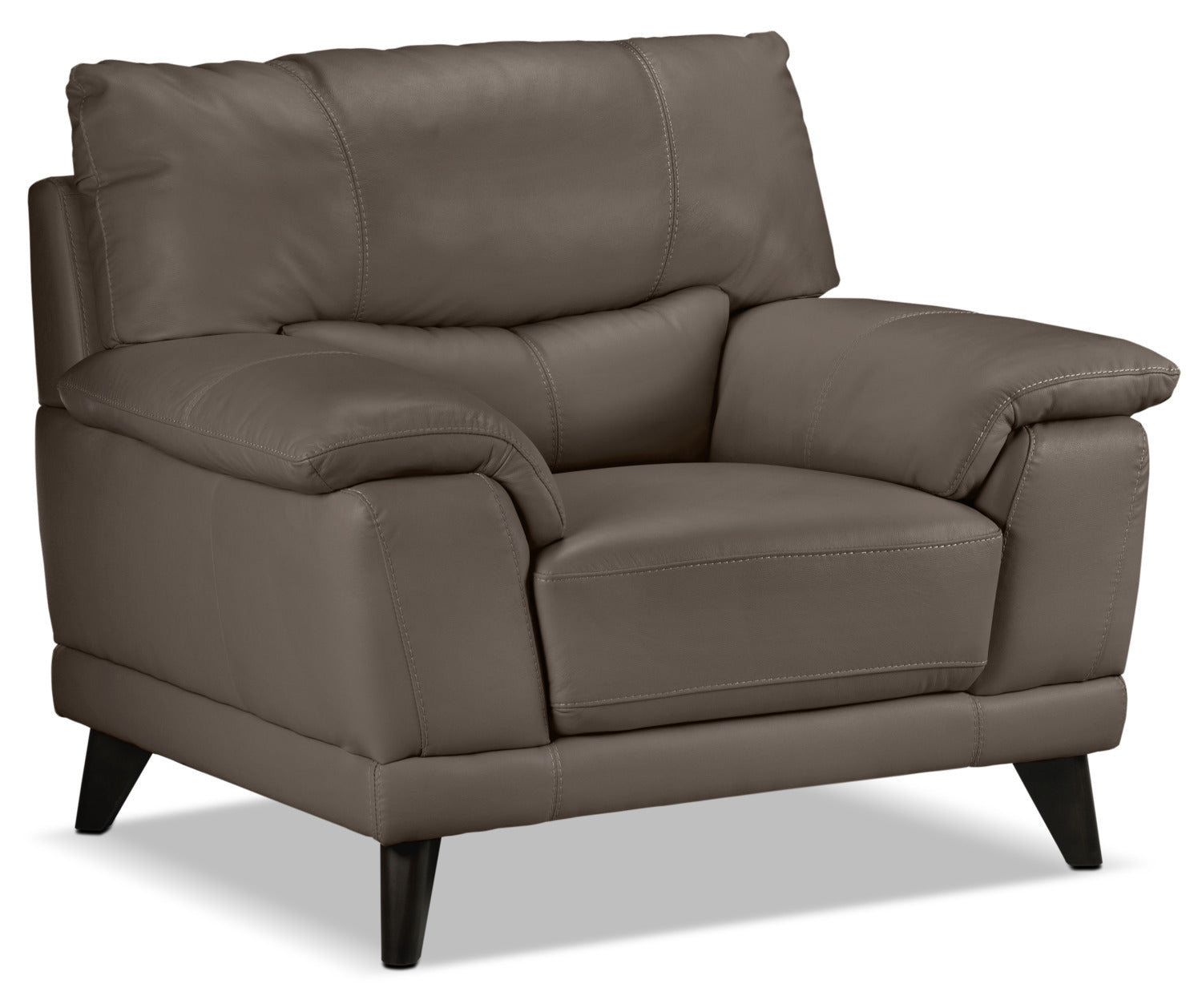 Braylon Leather Sofa and Chair Set - African Grey
