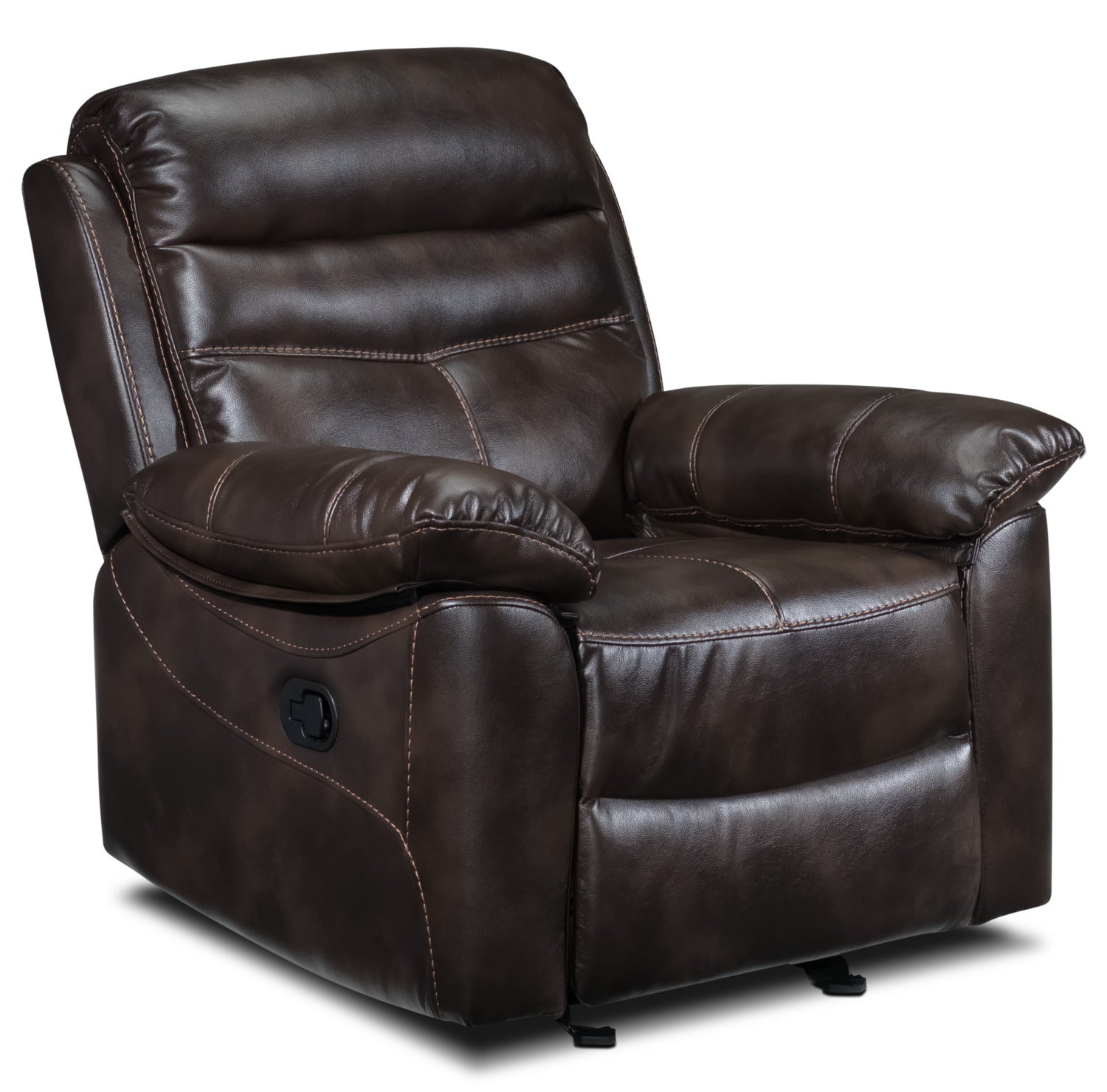 Devon Reclining Sofa, Reclining Loveseat and Rocker Recliner Set - Brown