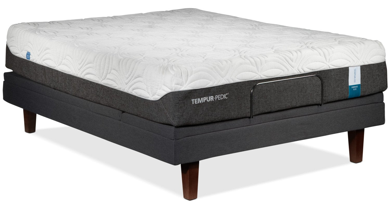 Tempur-Pedic Embrace 2.0 Plush Queen Mattress and Complete Adjustable Base Set