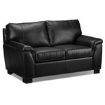 Reynolds Leather Loveseat - Black