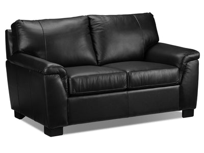 Reynolds Leather Loveseat - Black