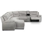 Pasadena 6-Piece Reclining Sectional with Left-Facing Chaise - Light Grey