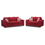Fava 2 Pc. Living Room Package w/Loveseat - Red