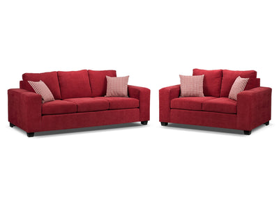 Fava 2 Pc. Living Room Package w/Loveseat - Red