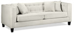 Astin Sofa, Loveseat and Chair and a Half Set - Wheat