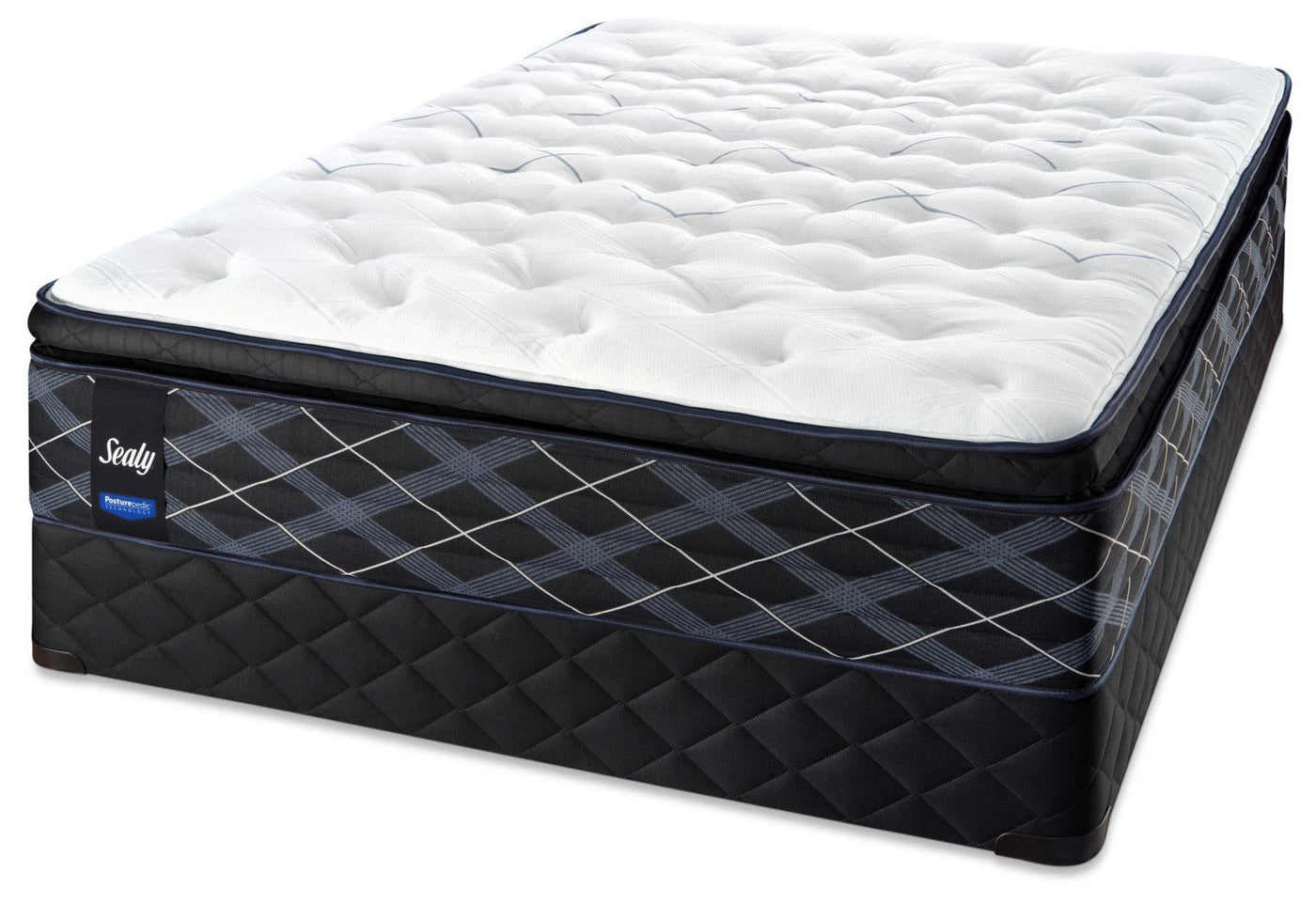 Sealy 6K Cushion Firm King Mattress and Split Low-Profile Boxspring Set