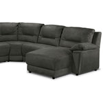 Pasadena 6-Piece Reclining Sectional with Right-Facing Chaise - Dark Grey