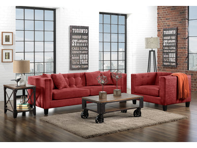 Astin Sofa and Chair and a Half Set - Red