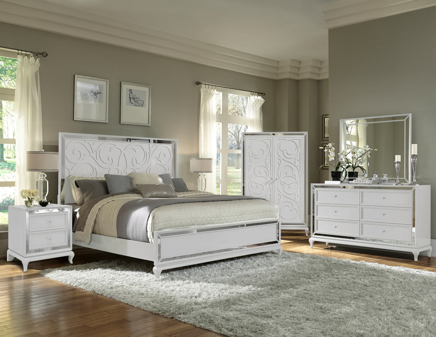 Arctic Ice Night Table - White
