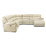 Holton 6-Piece Leather Sectional with Right-Facing Chaise - Pebble