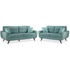Julian Sofa and Loveseat Set - Teal