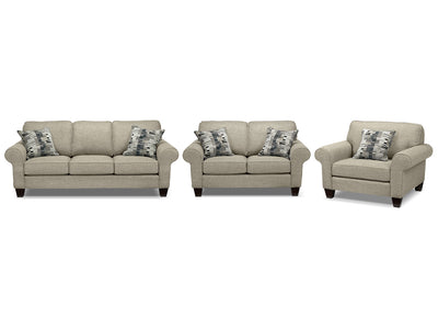 Drake Sofa, Loveseat and Chair Set - Taupe