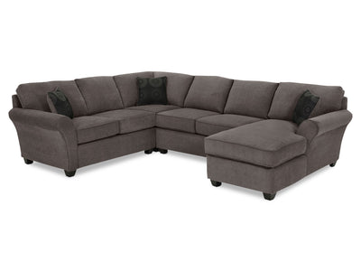 Althea 4-Piece Sectional with Right-Facing Chaise - Charcoal