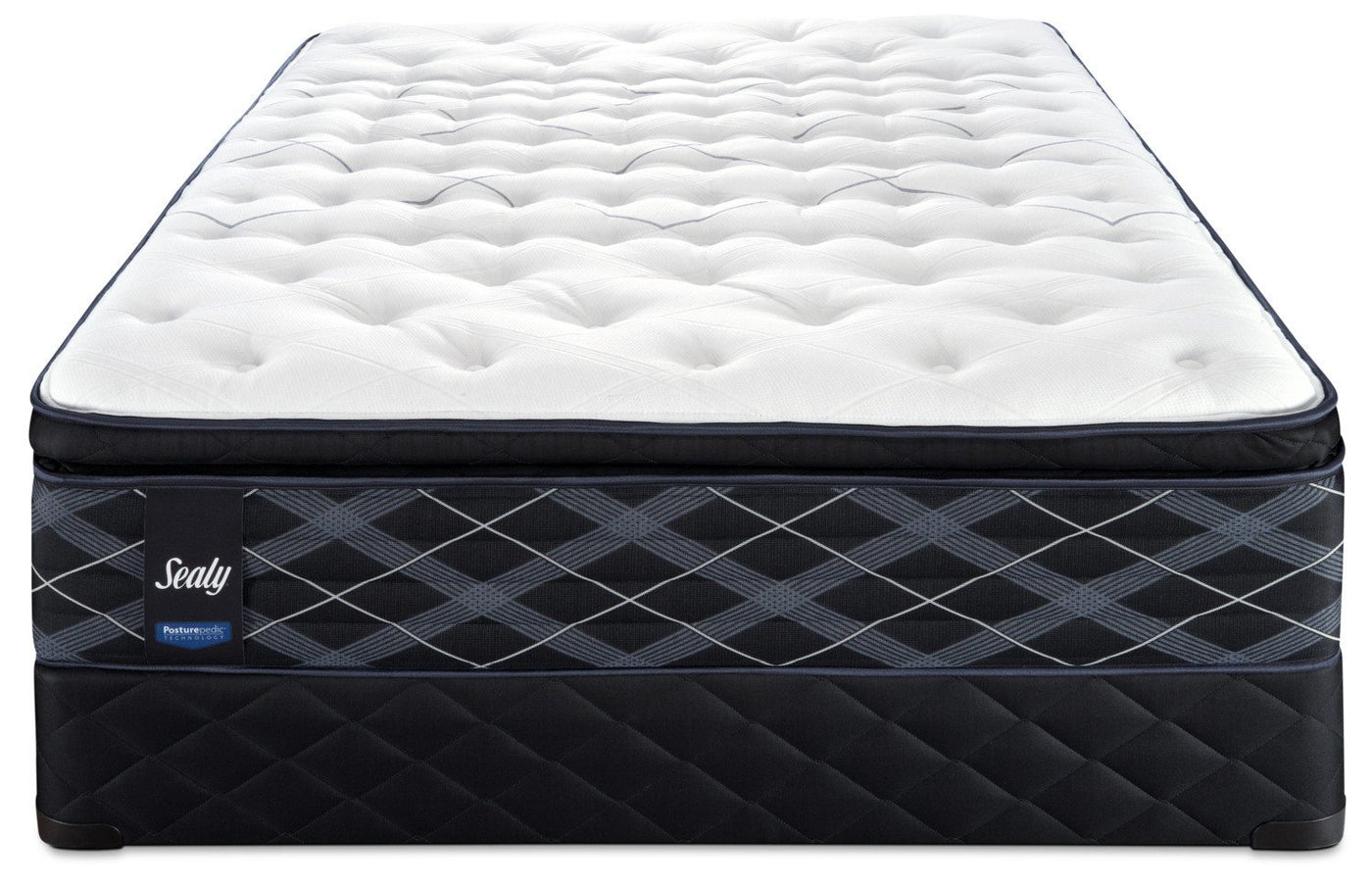 Sealy 6K Cushion Firm King Mattress and Split Low-Profile Boxspring Set