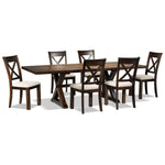 Claira 7-Piece Dining Room Set - Rustic Brown