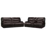 Dearborn Power Reclining Sofa and Reclining Loveseat w/ Console Set - Blackberry