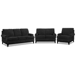 Crizia Sofa, Loveseat and Chair Set - Black