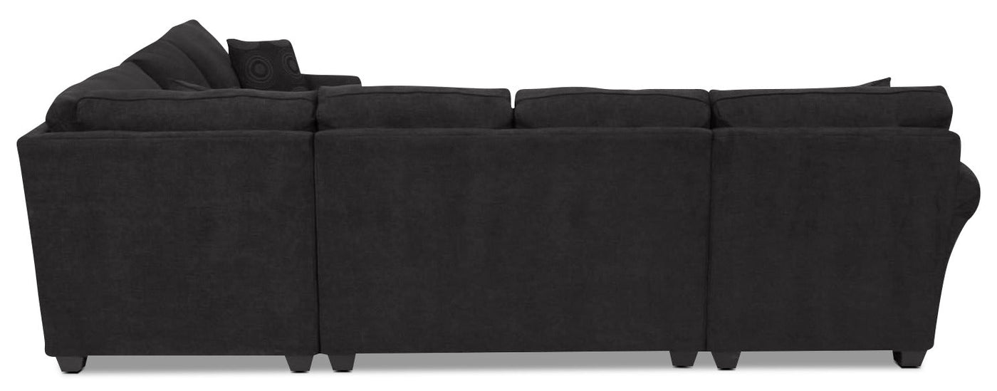 Althea 4-Piece Sectional with Left-Facing Chaise - Black